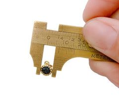 24K Gold Filled Mini Round Shape Black CZ Gold Plated Charm Pendant, Black CZ Gold Round Charm, CZ Micro Pave Charm, 9x7mm, CP975