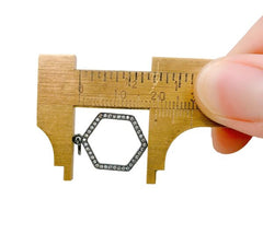 Hexagon CZ Micro Pave Charm Pendant, Micro Pave Hexagon Pendant, Cubic Zirconia Hexagon, Fashion Jewelry Findings, 20x15mm, CP976