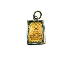 24K Gold Filled Sitting Buddha Gold Plated Charm Pendant, Sitting Buddha Charm, Rustic Buddha, Sitting Buddha Necklace, 25x15mm, CP983