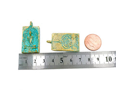 24K Gold Filled Buddha Patina Charm Pendant, Sitting Buddha Charm Pendant, Sitting Buddha Charm, Rustic Buddha, Buddha Necklace, 37x20mm, CP987