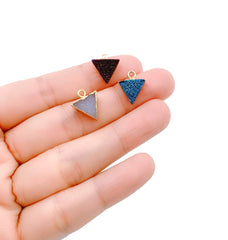 18K Gold Filled Triangle Druzy Agate Charm Pendant, Triangle Charm, Triangle Pendant, Triangle Necklace, Charm Necklace, 14x11mm, CP993