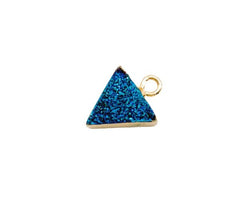 18K Gold Filled Triangle Druzy Agate Charm Pendant, Triangle Charm, Triangle Pendant, Triangle Necklace, Charm Necklace, 14x11mm, CP993