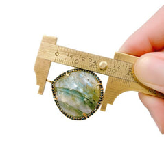 Antique 925 Sterling Silver Black CZ Labradorite Charm Pendant, Labradorite Charm, Labradorite Pendant, Labradorite Necklace, 31x27mm, CP999