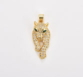 18K Gold Filled Panther Charm, Panther Charm Connector, Wild Animal Inspired Panther Pendant for Necklace Bracelet Component, CP1812