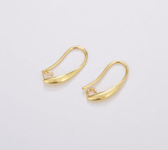 18K Gold Filled 1 pair Earring hook, Nickel free Lead Free 19x11mm, Earring Jewelry component, Earring component, Earring making, ER019