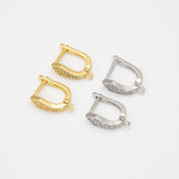 18K Gold Filled 1 Pair Huggies Earrings, CZ Micro Pave Latch Back Earring Lever Back Ear Wires Minimal earrings, pave earrings 17x13mm ER020