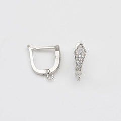 18K Gold Filled 1 Pair Huggies Earrings, CZ Micro Pave Latch Back Earring Lever Back Ear Wires Minimal earrings, pave earrings 17x13mm ER020