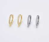 18K Gold Filled 1 pair Cubic Zirconia Huggie Hoops Earrings, Open Link Lever Back Hoop Earrings for Jewelry Making, Everyday Wear, ER024A