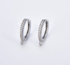 18K Gold Filled 1 pair Cubic Zirconia Huggie Hoops Earrings, Open Link Lever Back Hoop Earrings for Jewelry Making, Everyday Wear, ER024A