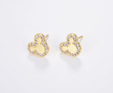 1 pair Mouse Stud Earrings, Mouse Earrings, Gold Filled Mouse Studs, 12x9mm, ER200