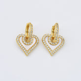 18K Gold Filled 1 pair Mother Of Pearl Heart Stud Earrings, Gold Filled Heart Shell Pearl Earrings, Wedding Earrings, Everyday Earrings, Gift for Her, ER285