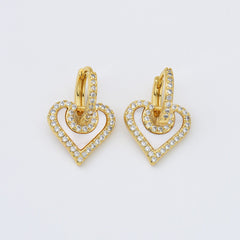 18K Gold Filled 1 pair Mother Of Pearl Heart Stud Earrings, Gold Filled Heart Shell Pearl Earrings, Wedding Earrings, Everyday Earrings, Gift for Her, ER285