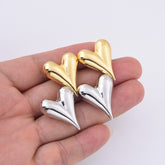 18K Gold Filled 1 pair Heart Stud Earrings, Puffy Heart Earrings, Wedding Earrings, Simple Everyday Earrings, Gift for Her, 25x14mm, ER292