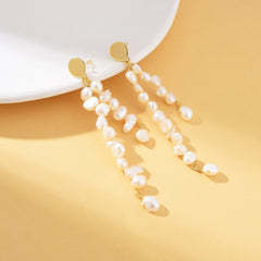 18K Gold Filled 1 pair Long Baroque Pearl Earrings, Freshwater Earrings, Wedding Earrings, Simple Everyday Earrings, Gift for Her, ER296