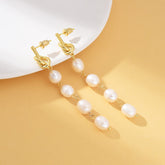 18K Gold Filled 1 pair Long Baroque Pearl Earrings, Freshwater Earrings, Wedding Earrings, Simple Everyday Earrings, Gift for Her, ER297