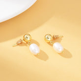 18K Gold Filled 1 pair Baroque Pearl Stud Earrings, Freshwater Pearl Earrings, Wedding Earrings, Simple Everyday Earrings, Gift for Her ER298