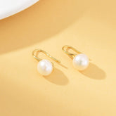 18K Gold Filled 1 pair Hawaiian Pearl Hook Earrings, White Pearl Drop Earrings, Freshwater Pearl Earrings, Wedding Earrings, Gift for Her, ER300