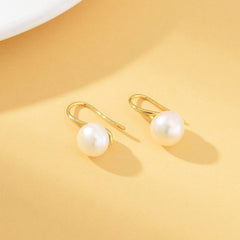 18K Gold Filled 1 pair Hawaiian Pearl Hook Earrings, White Pearl Drop Earrings, Freshwater Pearl Earrings, Wedding Earrings, Gift for Her, ER300