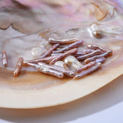 Center Drill Bar Pearl, Freshwater Pearls, Biwa Pearl, 6A+ Quality 4x25mm Strip Loose Pearl Necklace Beads, Promotion Wedding, Full Strand, FWP010