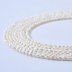 AAA Natural Freshwater Pearl Beads, 2-2.5mm, Rice Shape Beads, White Seed Pearl Beads, Great Quality Pearl Beads, Full Strand, FWP012