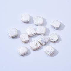 Square Pearl 11x11mm Freshwater Pearl, 5A Quality Good Luster Wholesale Pearl Natural White Loose Pearl, 33Pcs Full Strand, FWP015