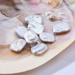 Rectangular Pearl, 15x20mm Freshwater Pearl, 6A+ Quality Good Luster Wholesale Pearl Natural White Loose Pearl, 21pcs Full Strand, FWP016