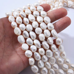 Potato Pearl, 9-10mm Baroque Pearl Freshwater, Real 6A Pearl, Wholesale Loose Pearl Beads, White Wedding, Full Strand, FWP020