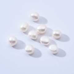 Potato Pearl, 9-10mm Baroque Pearl Freshwater, Real 6A Pearl, Wholesale Loose Pearl Beads, White Wedding, Full Strand, FWP020