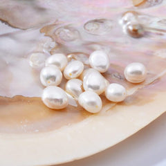 Potato Pearl, 9-10mm Baroque Pearl Freshwater, Real 6A Pearl, Wholesale Loose Pearl Beads, White Wedding, Full Strand, FWP020