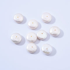 Coin Shaped Freshwater Pearl, 5A+ Quality Top to Bottom Pearl Beads, Genuine Cultured High Quality Freshwater Pearls, Full Strand, 12x5mm, FWP022