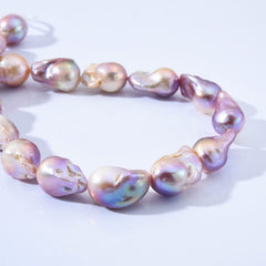 Genuine Natural Full Strand Popular Fashion Baroque Irregular Nugget Freshwater Vertical Drilled Nugget 6A+ Quality Pearl Beads, FWP024