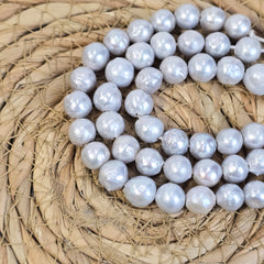 Popular Fashion Grey Pearl Beads, Freshwater Pearl Beads, Genuine Gray Pearl Beads, Loose Pearl 7.5″ Strand, 10mm, FWP040
