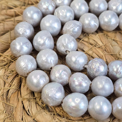 Popular Fashion Grey Pearl Beads, Freshwater Pearl Beads, Genuine Gray Pearl Beads, Loose Pearl 7.5″ Strand, 10mm, FWP040