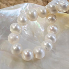 Natural White Pearl, Loose Pearl, Necklace Round Pearl, Potato Pearl, Freshwater Pearl, Large Hole Pearl 15.5″ Full Strand, 6-7mm, FWP042