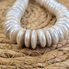 Freshwater Coin Shaped Pearl Beads, Abacus Pearl Beads, Button Pearls for Jewelry Making, 15-16mm, Top to Bottom Drilled Pearl, FWP043