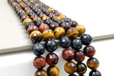 12MM Tiger Eye Faceted Rondelle Beads, Grade AAA Genuine Natural Gemstone Round Loose Beads, Full Strand 15.5″, OLD-GRN090
