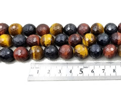 12MM Tiger Eye Faceted Rondelle Beads, Grade AAA Genuine Natural Gemstone Round Loose Beads, Full Strand 15.5″, OLD-GRN090