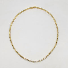 18K Gold Filled Diamond CZ Baguette Necklace, Ready to Wear Baguette & Round Cut CZ Necklace, Minimalist Valentines Gift, 18 inches, CH262