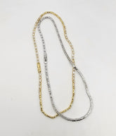 18K Gold Filled Diamond CZ Baguette Necklace, Ready to Wear Baguette & Round Cut CZ Necklace, Minimalist Valentines Gift, 18 inches, CH262