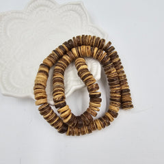 Natural Coconut Rondelle Coconut Shell Wooden Beads Full Strand Natural Wood DIY Jewelry Making Bracelet Necklace,8mm, ORG218