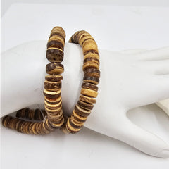 Natural Coconut Rondelle Coconut Shell Wooden Beads Full Strand Natural Wood DIY Jewelry Making Bracelet Necklace,8mm, ORG218