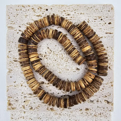 Natural Coconut Rondelle Coconut Shell Wooden Beads Full Strand Natural Wood DIY Jewelry Making Bracelet Necklace,8mm, ORG218