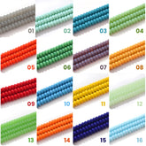 Assorted Color 1 Full Strand Sparkling Bling Loose Smooth Glass Crystal Spacer Beads for DIY Jewelry Making, 8x5mm, ORG220