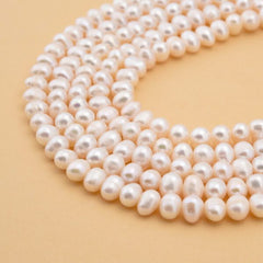 AAA Natural Real Freshwater Pearl Mop Beads, 6mm Round Shape Beads, Great Quality Pearl Beads, 15.5″ Full Strand, PRP1002