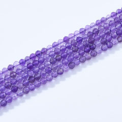 AAA Faceted Natural Amethyst, 2.5mm Round Beads Micro Faceted Genuine Purple Amethyst Gemstone, 15.5″ Strand, PRP1003