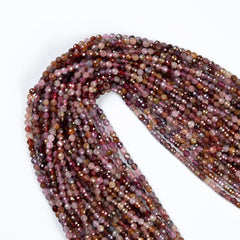 Genuine Multicolor Tourmaline Faceted Round Beads, 4mm Tiny Gemstone Beads, Approx. 15.5 Inch Strand PRP507