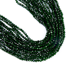 Geniune Green Sand Stone Tiny Beads, 3mm Dark Green Glimmer Beads, Jewelry making spacers, Beading Separator Beads, PRP517
