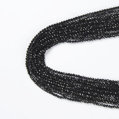 Natural Black Spinel Faceted Round Beads, PRP518