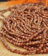 Natural Goldstone Gold Sandstone Faceted Rondelle Beads. Full 15.5 Inch strand 2mm,3mm, 4mm Gemstone Beads For Jewelry PRP520