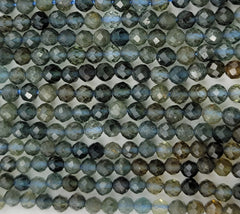 Natural Green Tourmaline Faceted ,3mm Round Faceted Beads, Diamond Cut Gemstone, 15.5″ Full Strand PRP561